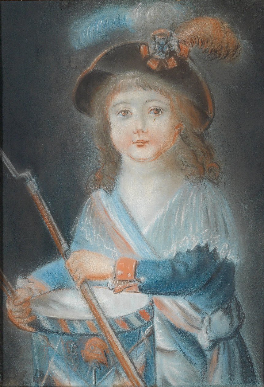 Retrato de um menino como um tambor da Revolução Francesa de Rougemont