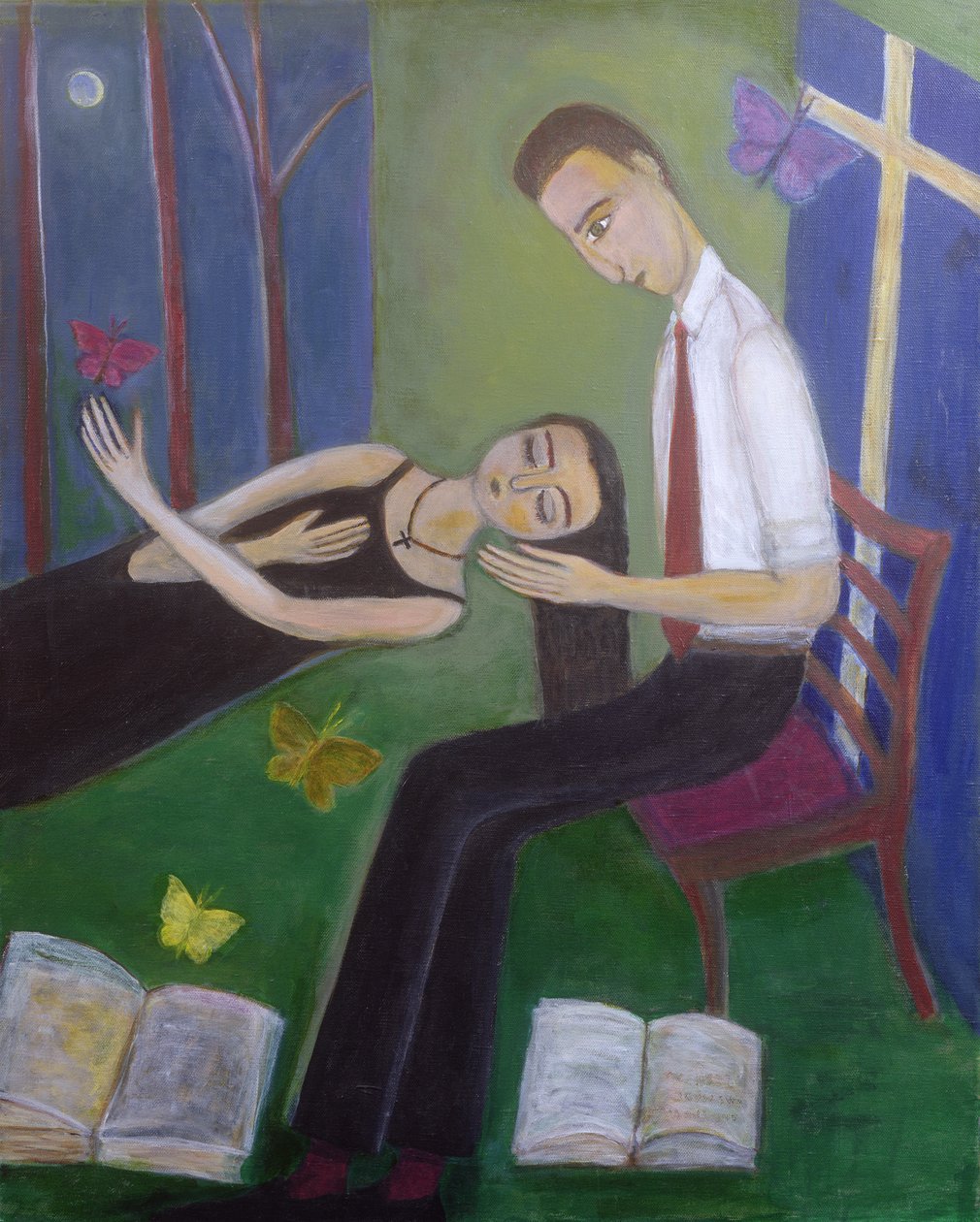 Epifania, 2002 (acrílico sobre tela) de Roya Salari