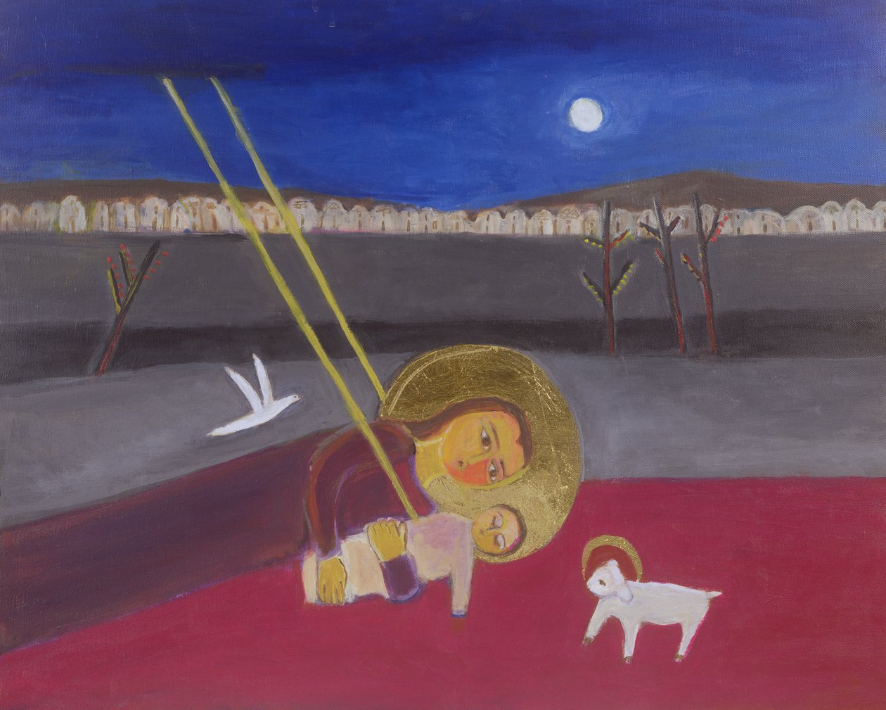 Mãe e Filho no Mazar, 2002 (acrílico sobre tela) de Roya Salari