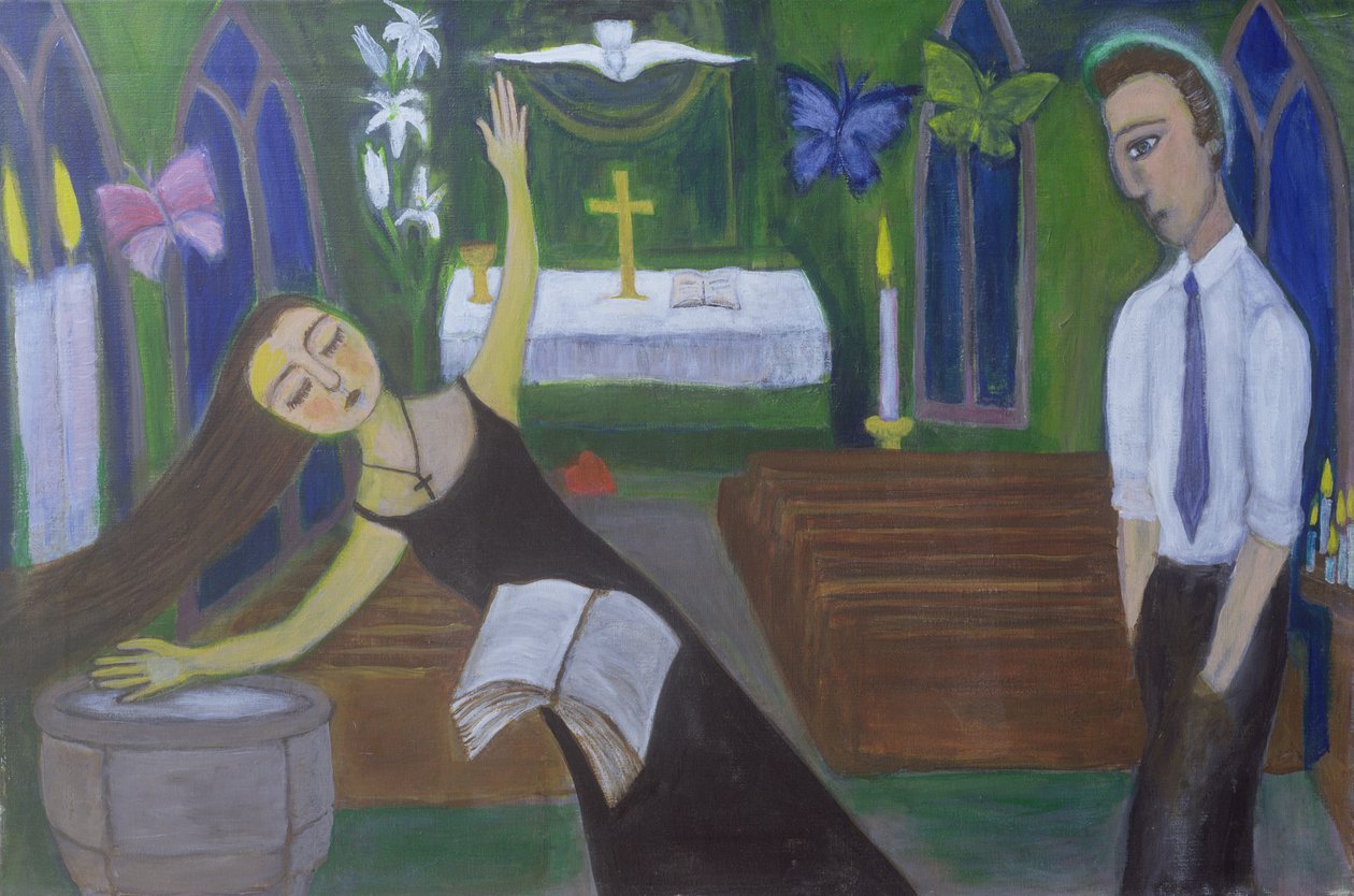 Experiência Religiosa, 2002 (acrílico sobre tela) de Roya Salari