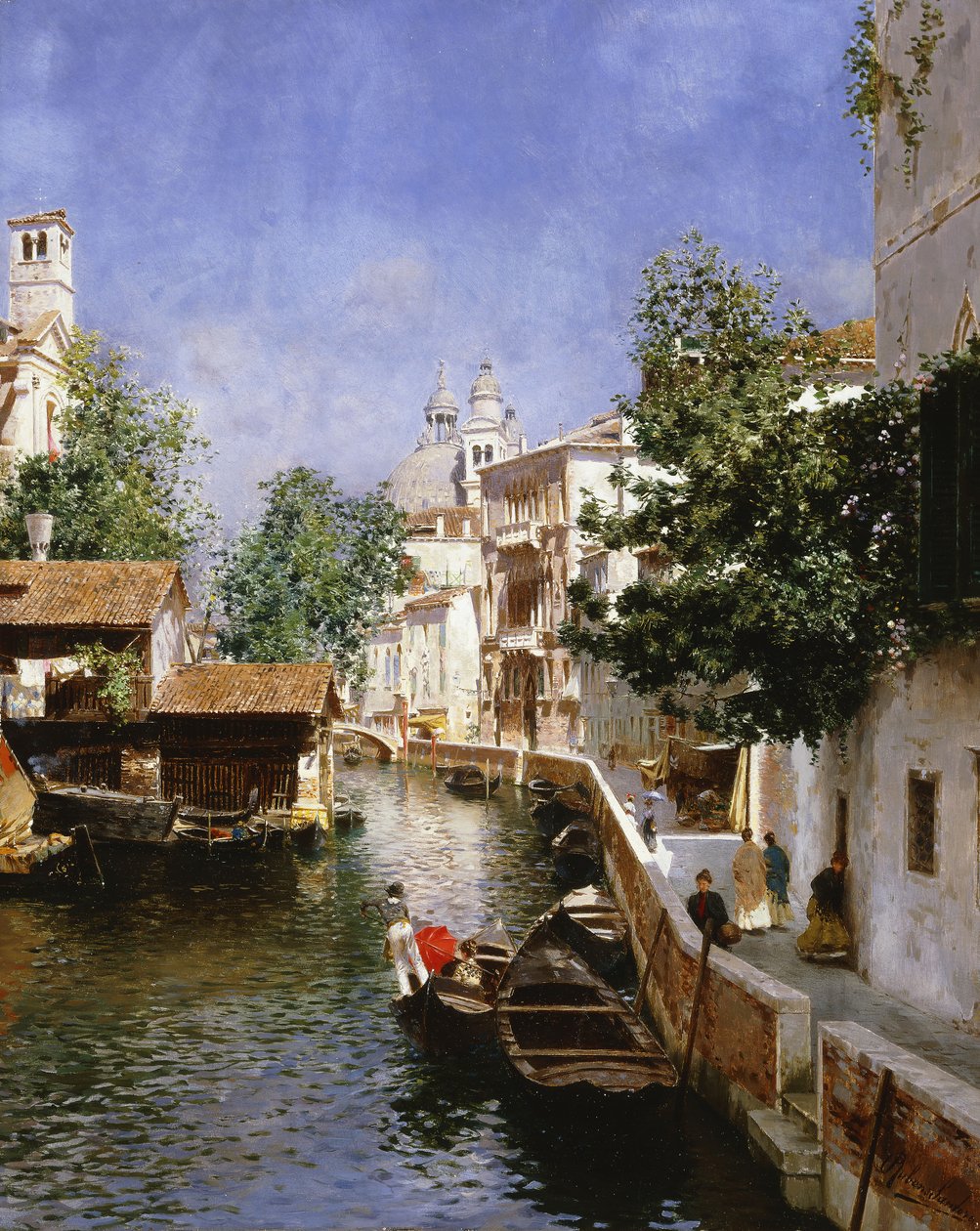 Uma cena do canal veneziano de Rubens Santoro