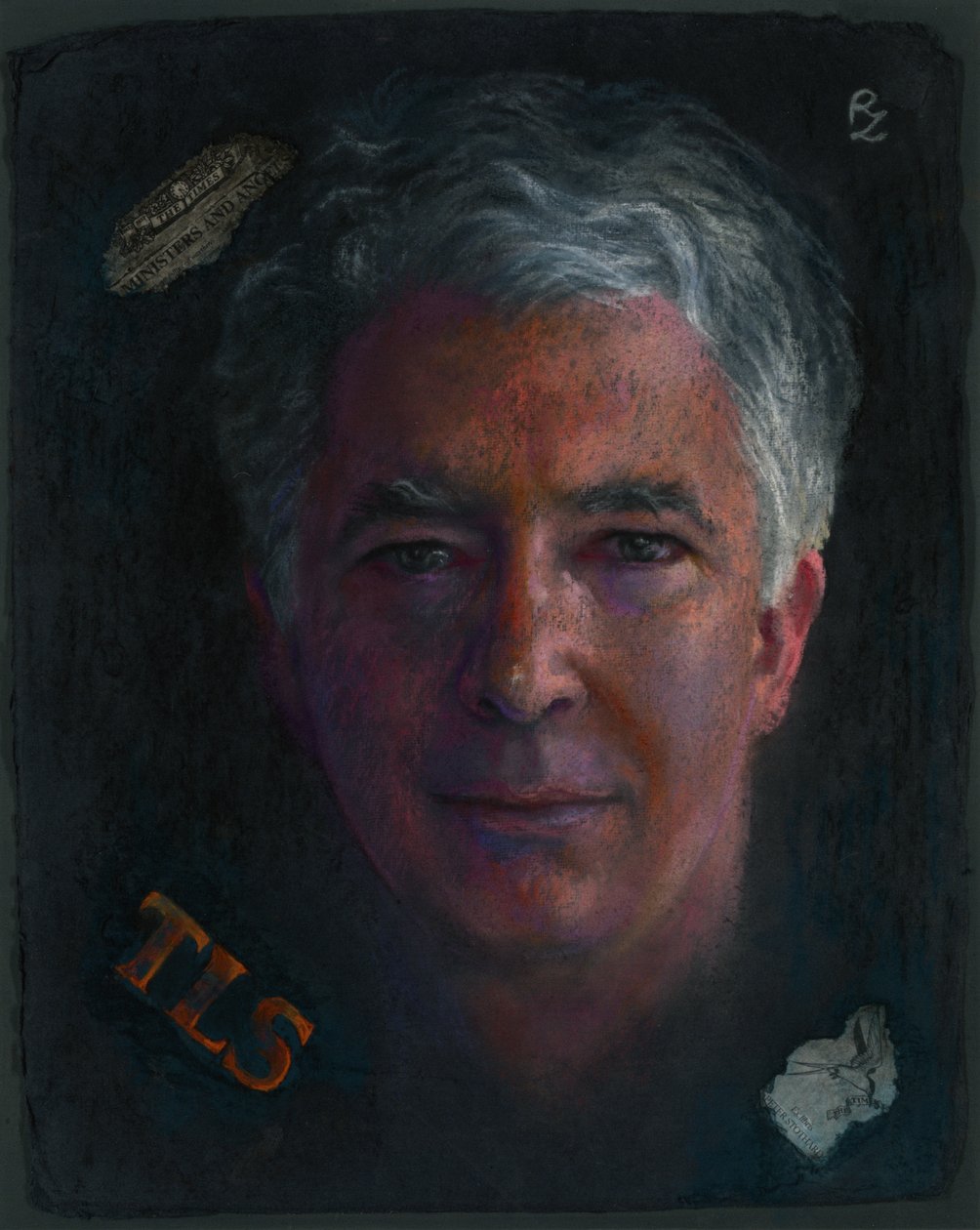 Retrato de Sir Peter Stothard por Zsuzsi Roboz em pastéis c de Rudolf Eichstaedt