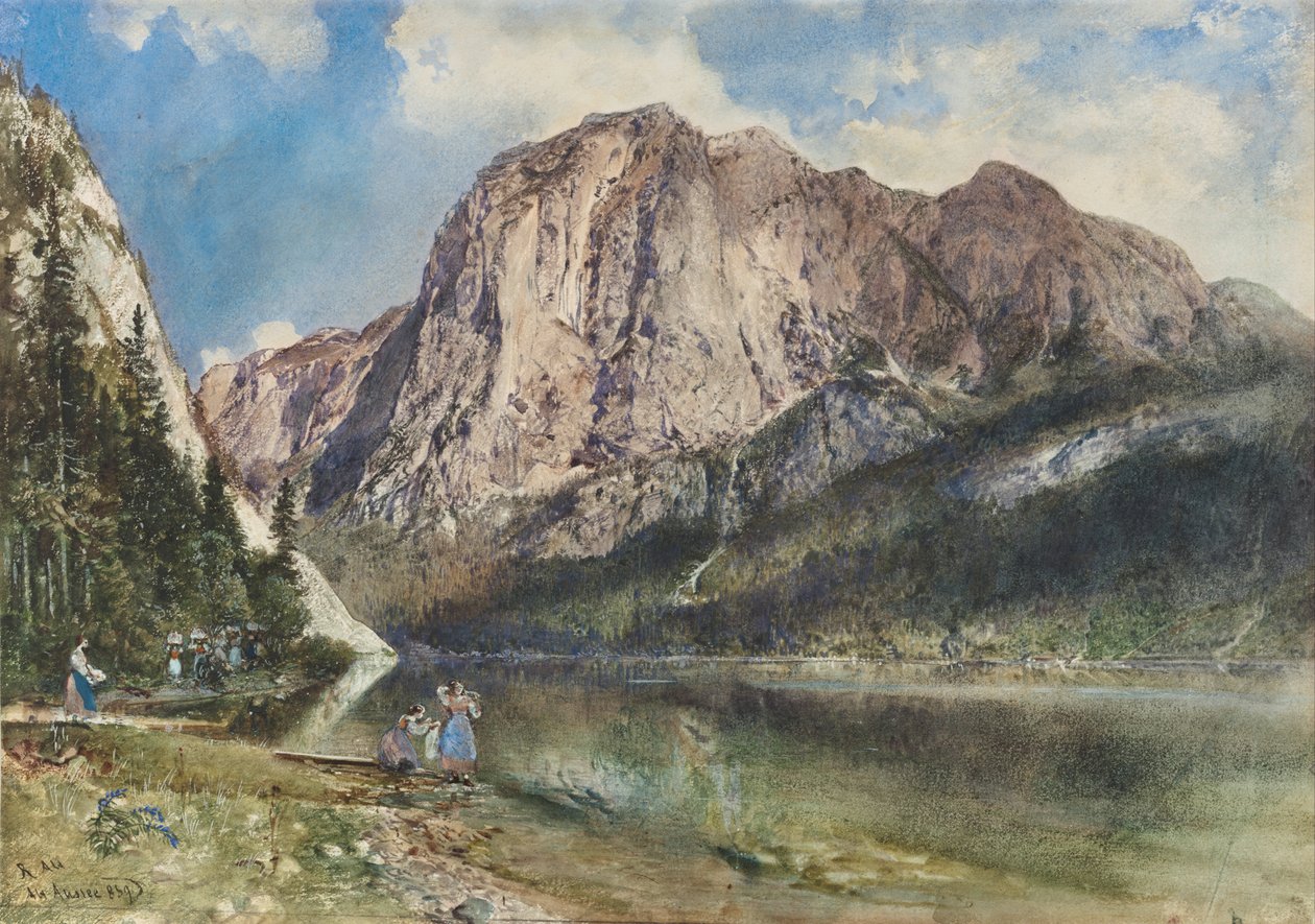 Lago Altaussee e Face do Monte Trissel de Rudolf von Alt