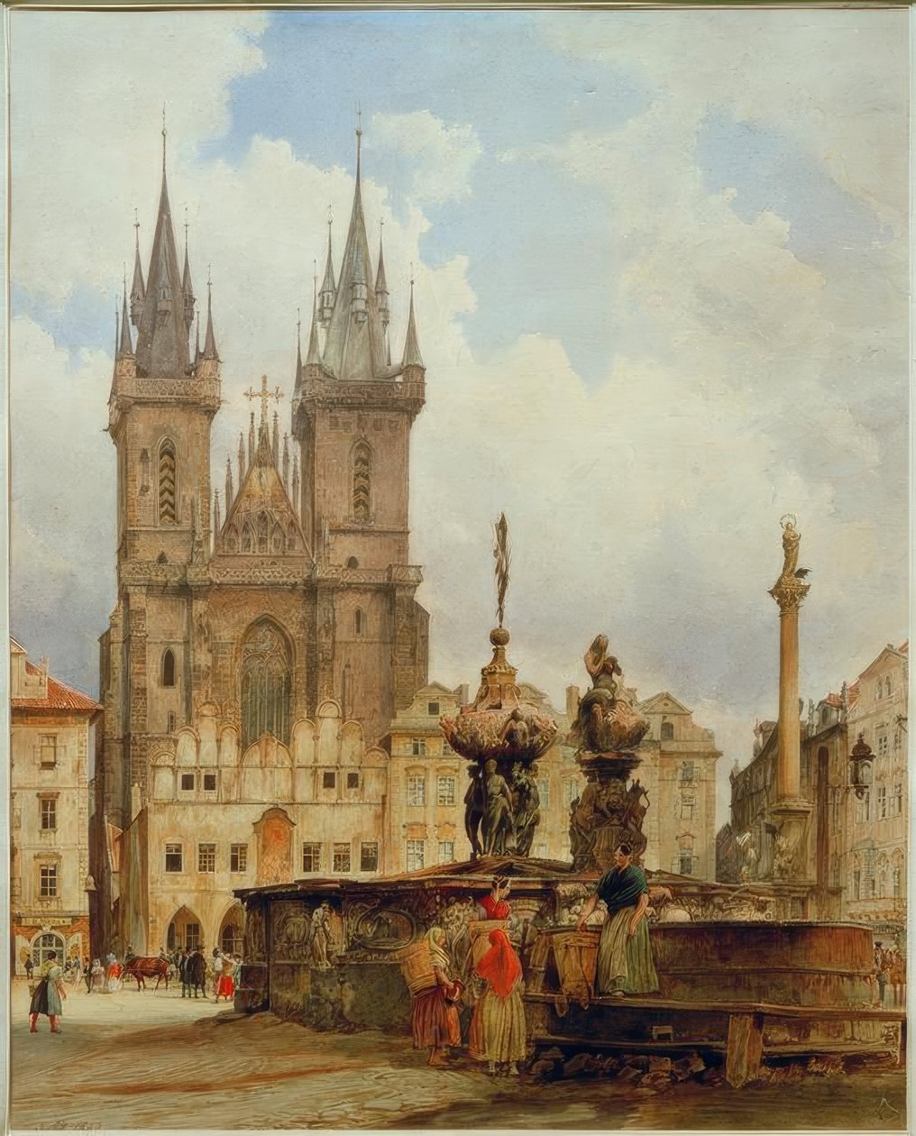 A igreja de Tyn em Praga de Rudolf von Alt