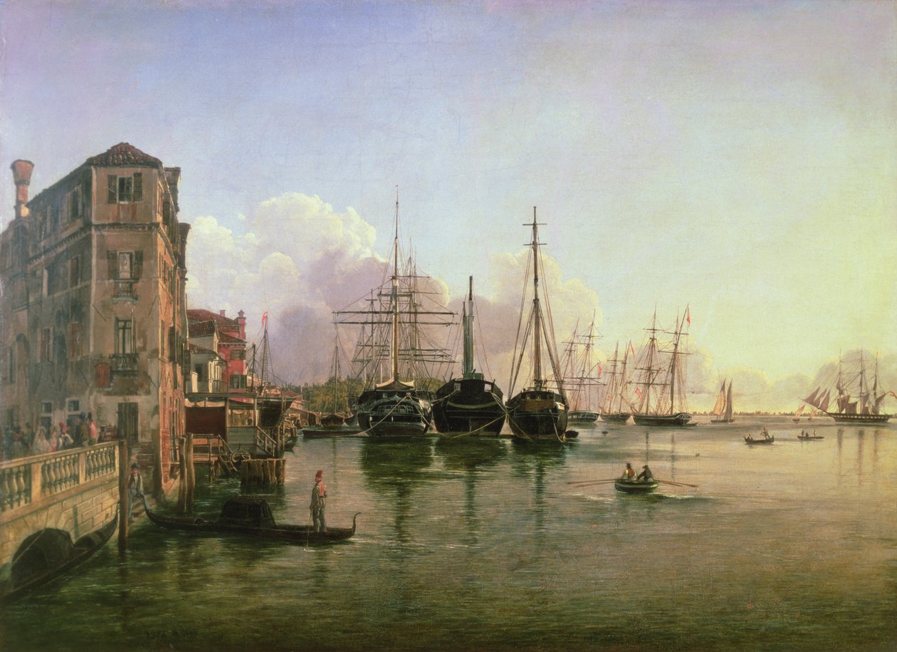 Vista, de, a, strada nuova, veneza, 19o século de Rudolf von Alt
