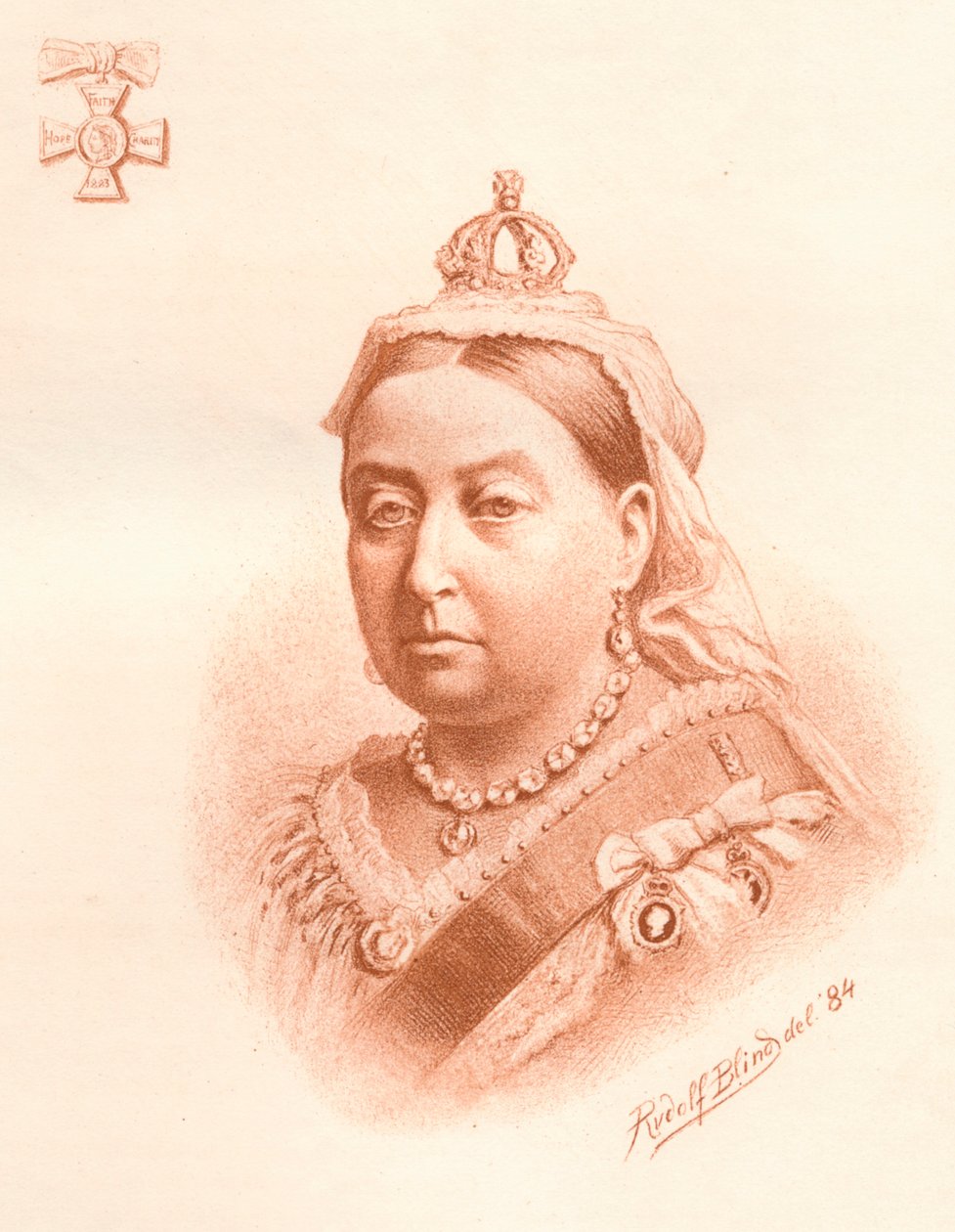 Sua Majestade a Rainha, Imperatriz da Índia, 1884 de Rudolf Blind