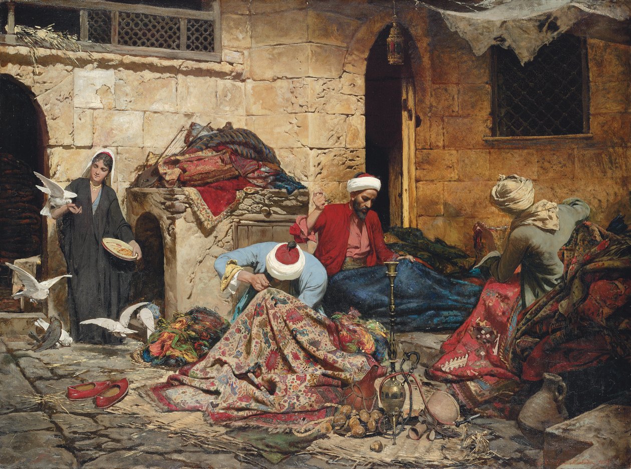Os Menders do tapete, 1883 de Rudolf Der G. Swoboda