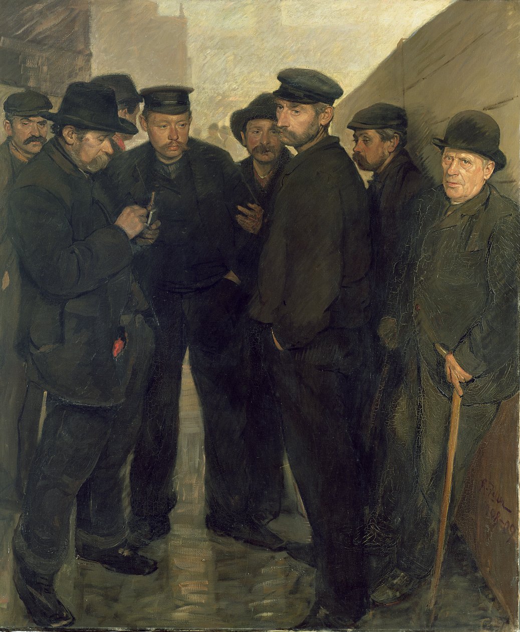 The Unemployed, c.1908-9 (óleo sobre tela) de Rudolf Jacob Zoller