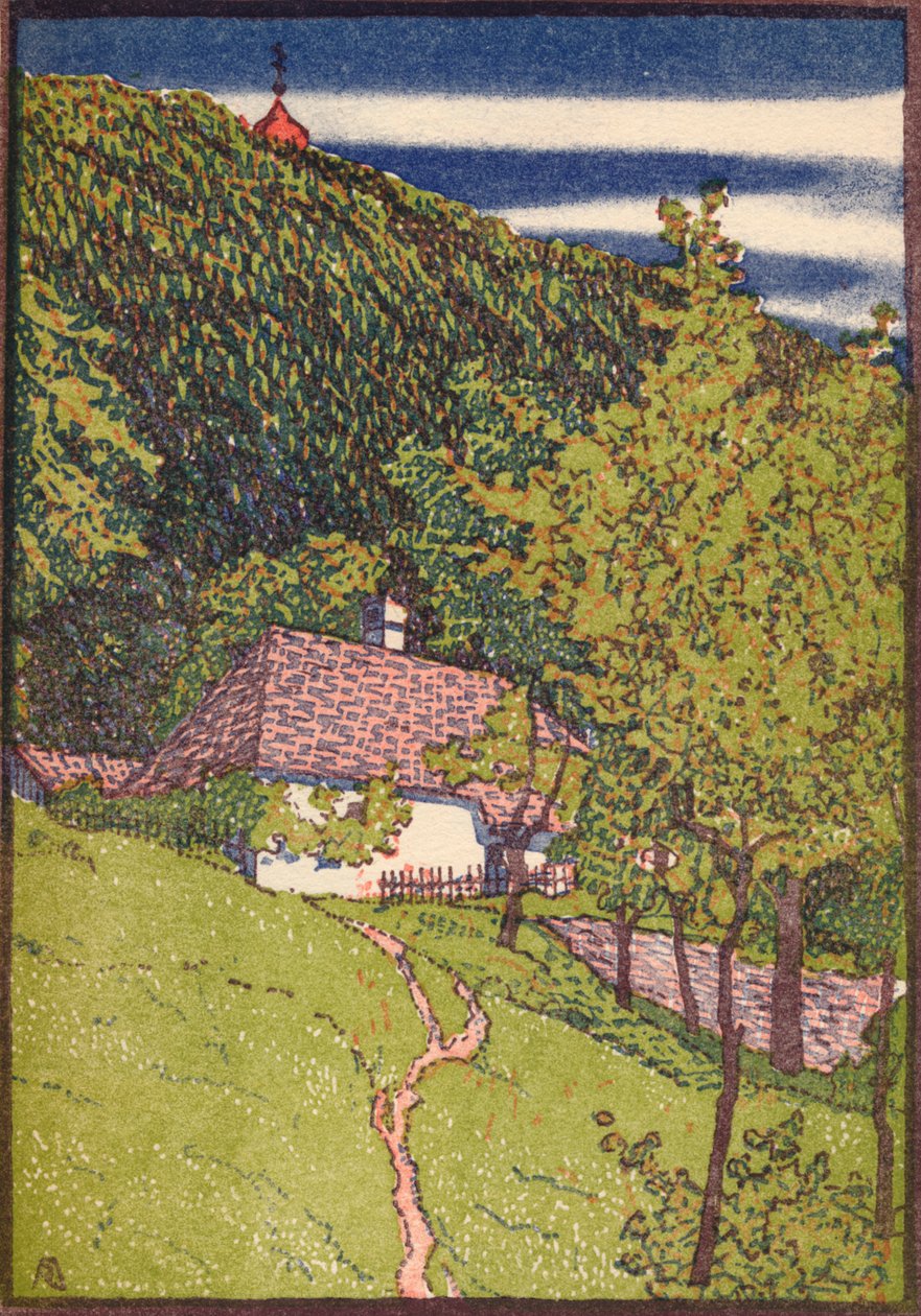 Gravura em madeira colorida, c1910 de Rudolf Junk