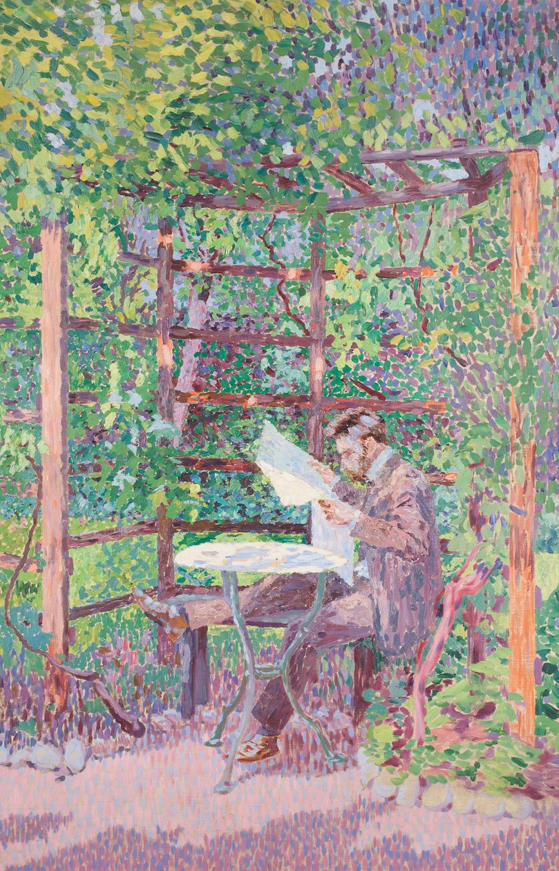 Homem de leitura numa árvore de Rudolf Junk