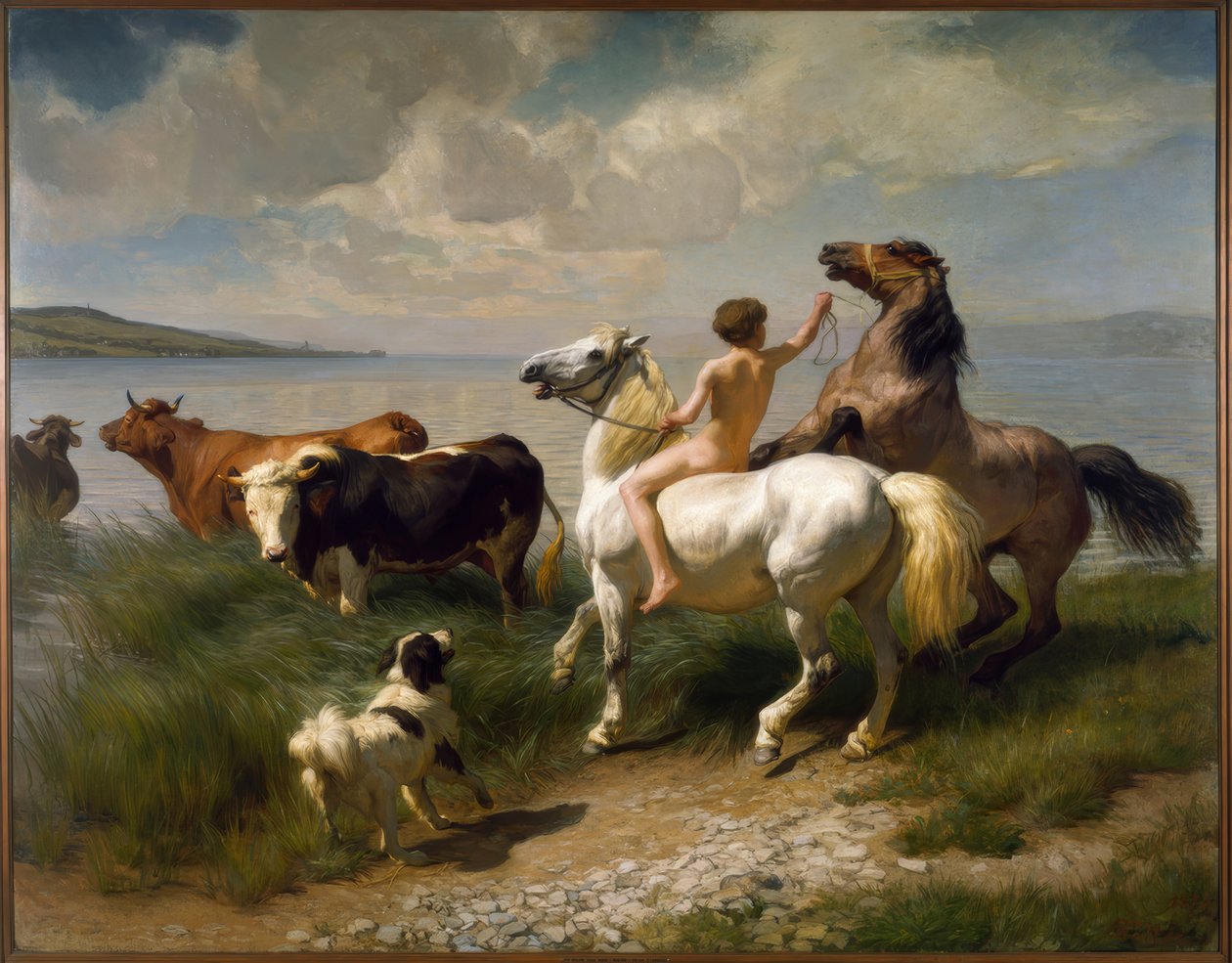 Lago dos cavalos de Rudolf Koller