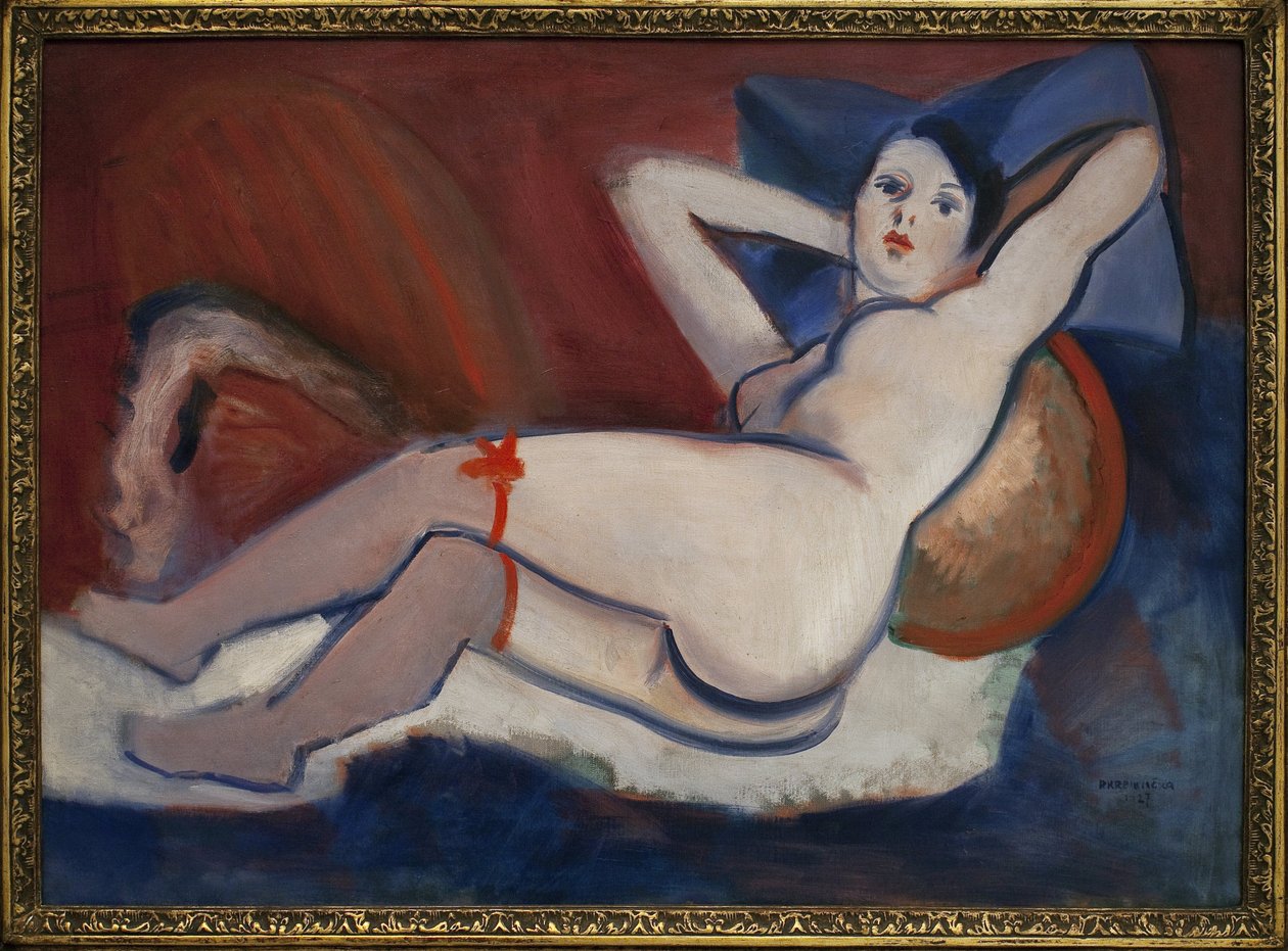 Mulher do sono. Pintura de Rudolf Kremlicka (1886-1932), óleo sobre tela de Rudolf Kremlicka