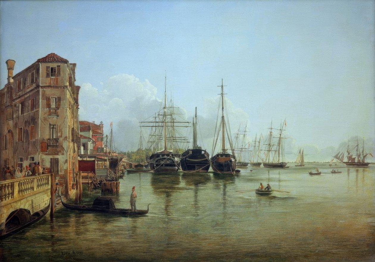 Vista da Strada Nuova contra a Giardini Publici na veia de Rudolf von Alt