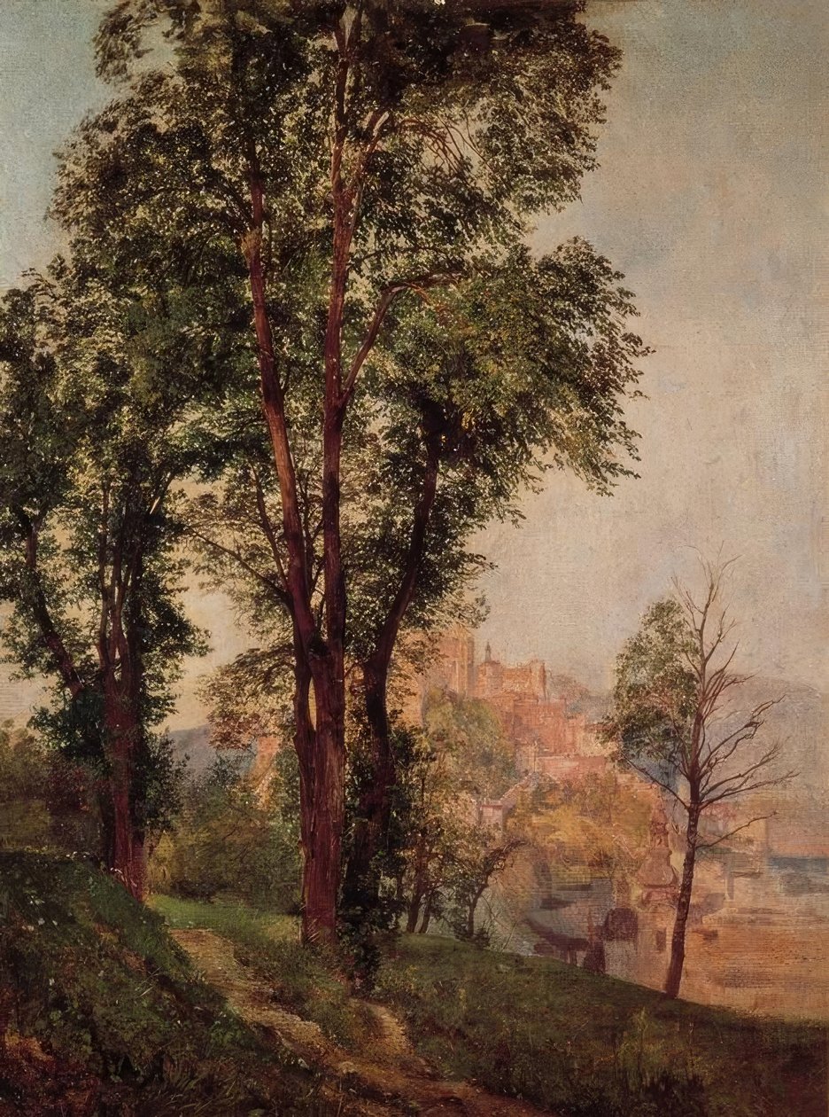 Vista do Mönchsberg em Salzburgo de Rudolf von Alt