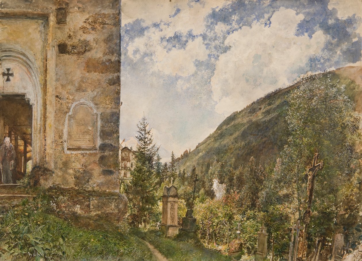 O cemitério em Gastein de Rudolf von Alt