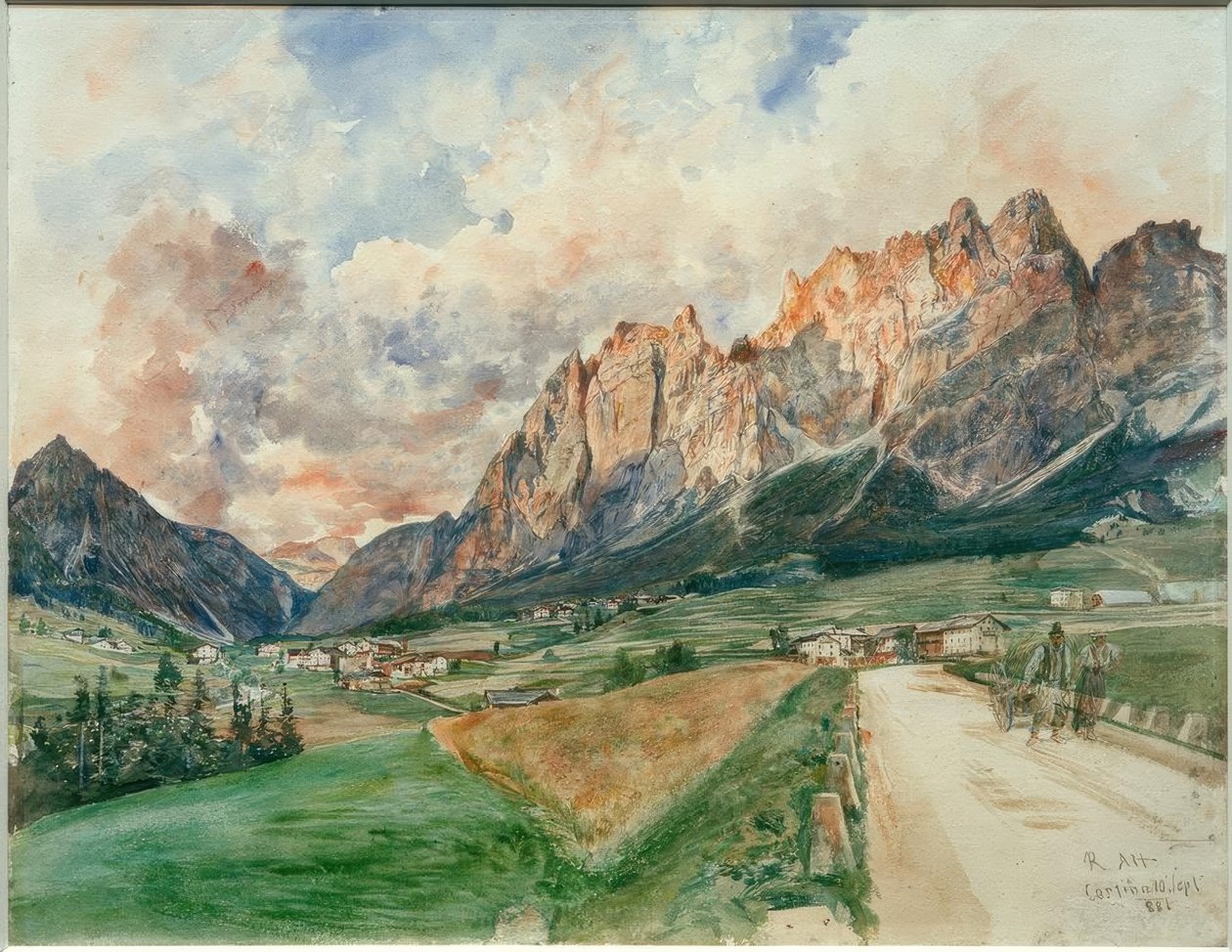 As paredes de Pomagagnon com Cortina dAmpezzo de Rudolf von Alt