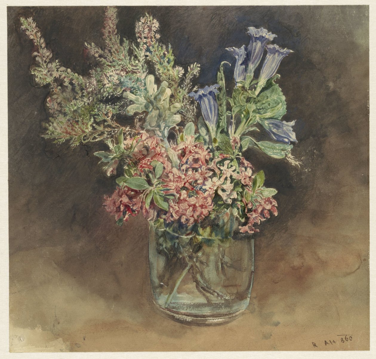 Vidro com flores alpinas de Rudolf von Alt
