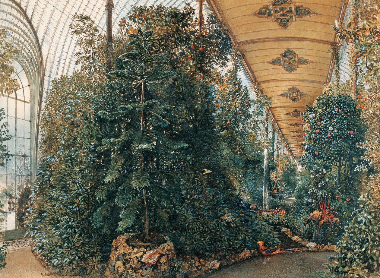 Interior da Casa das Palmeiras do Palácio de Lednice de Rudolf von Alt