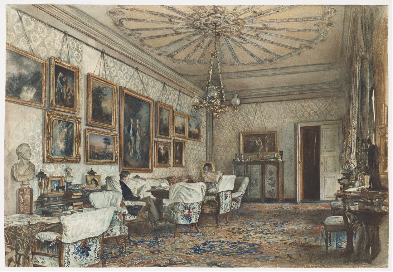 Salão no apartamento do conde Lanckoronski em Viena de Rudolf von Alt