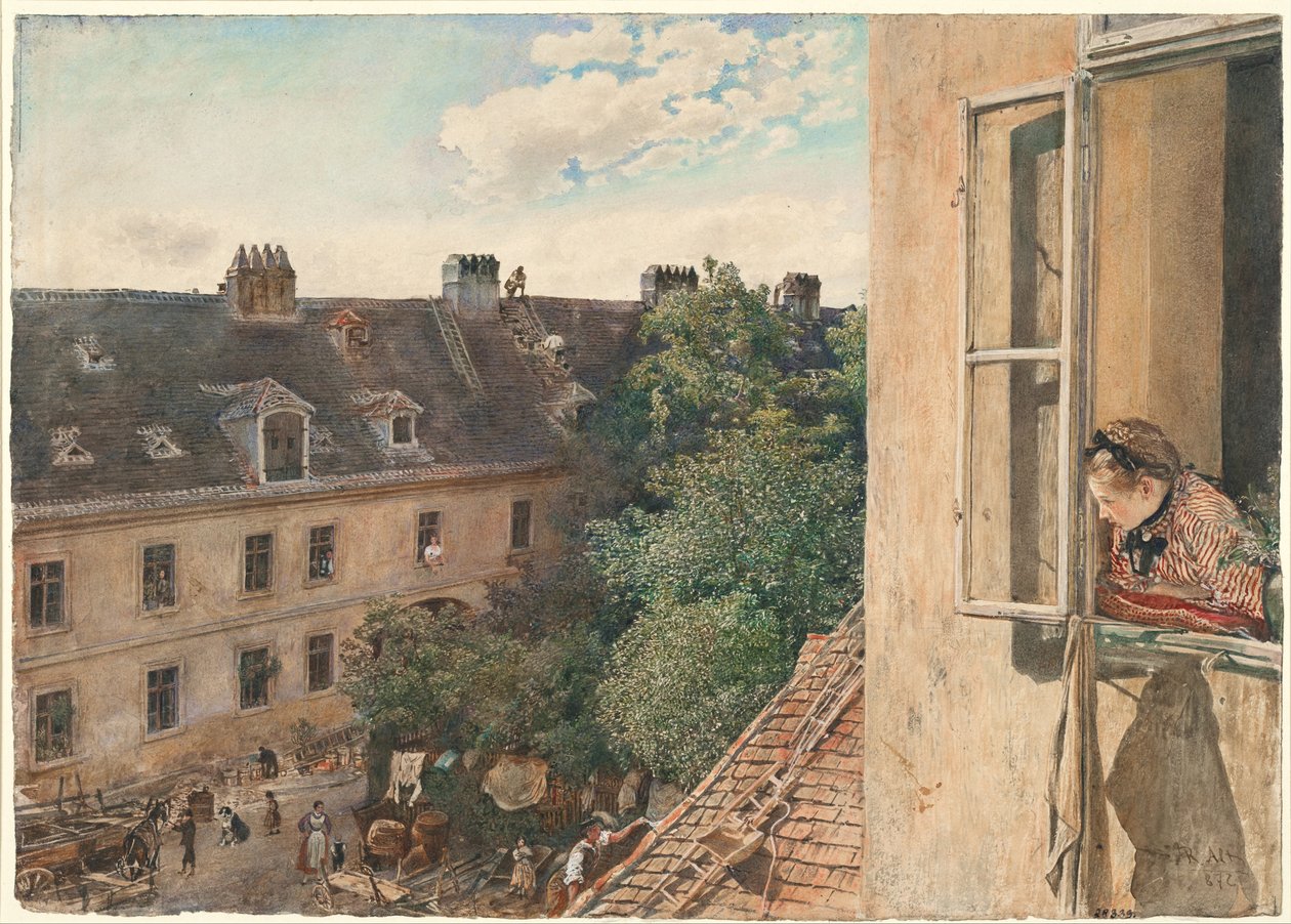 Vista do Alservorstadt, 1872 de Rudolf von Alt