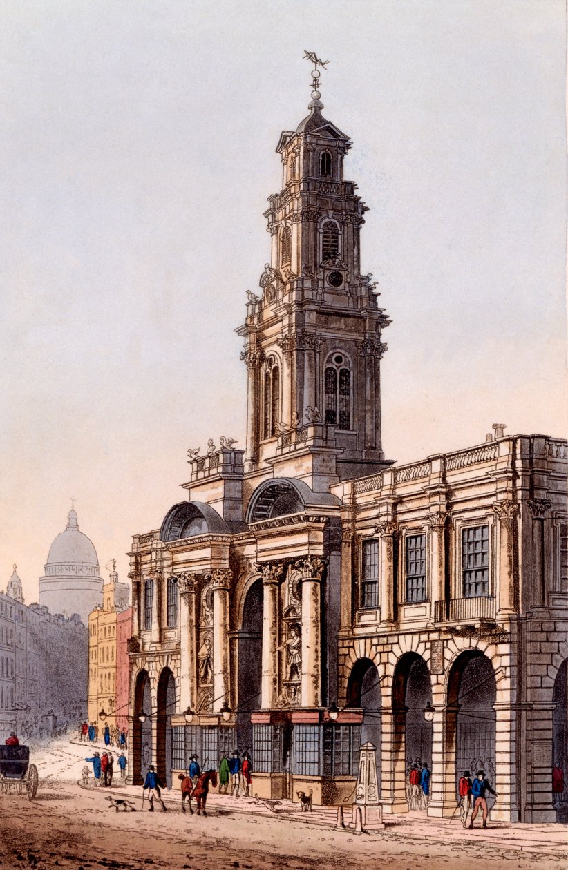 The Royal Exchange, 1816 (cor aquatinta) de Rudolph Ackermann