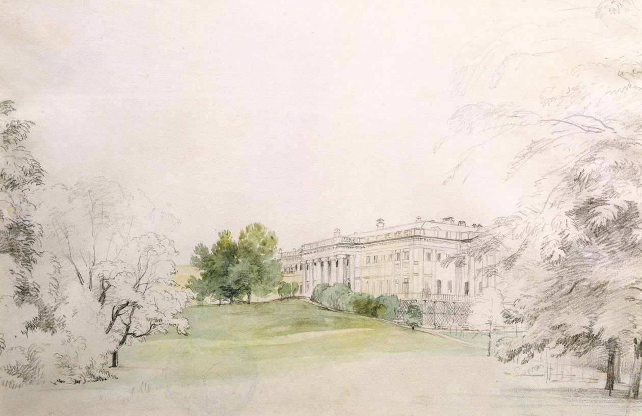 Palácio Razumovsky (lápis e wc) de Rudolf von Alt