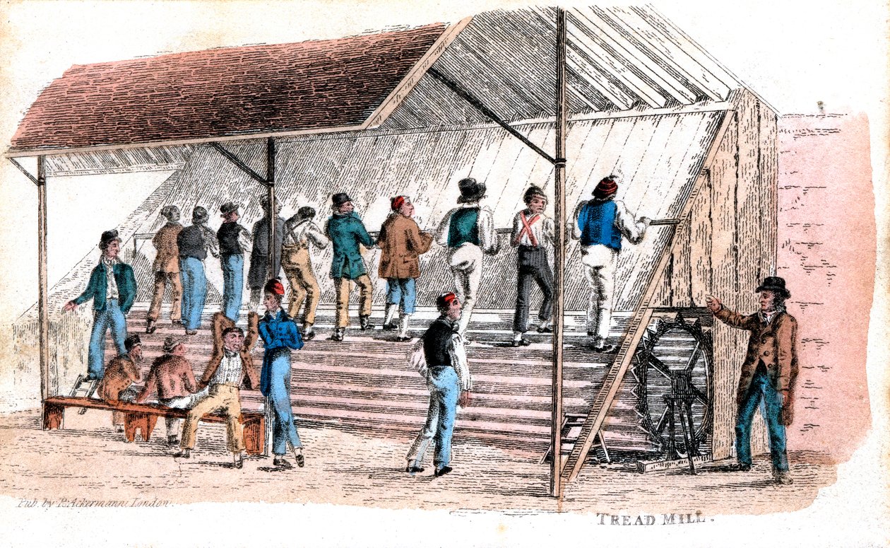 Esteira na prisão de Brixton, Londres, 1827 de Rudolph Ackermann
