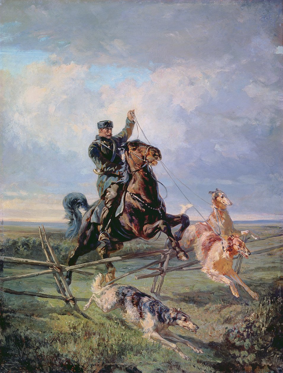 Caçador com os Borzois, 1872 de Rudolph Frenz