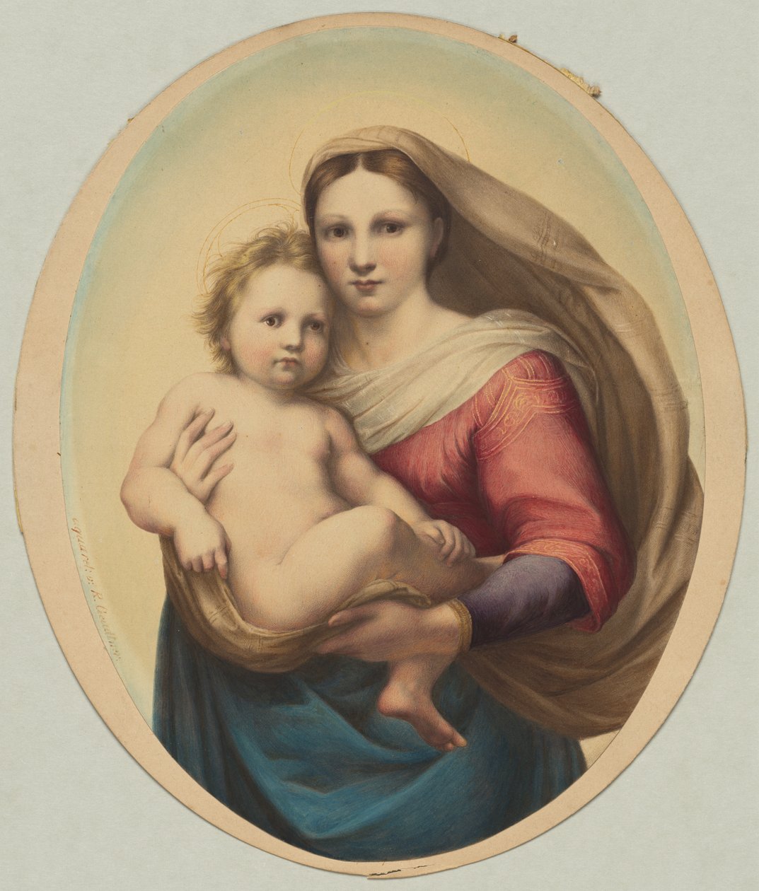 Cópia da Madona Sistina de Rafael, século XIX. de Rudolph Geudtner