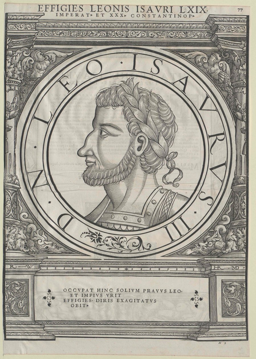 Imperador romano oriental Leão III (gravura) de Rudolph Wyssenbach