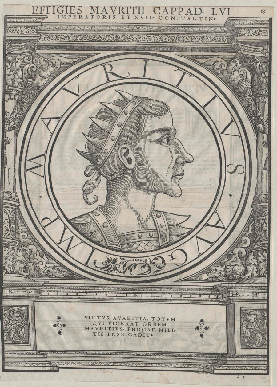 Imperador romano oriental Maurício (gravura) de Rudolph Wyssenbach