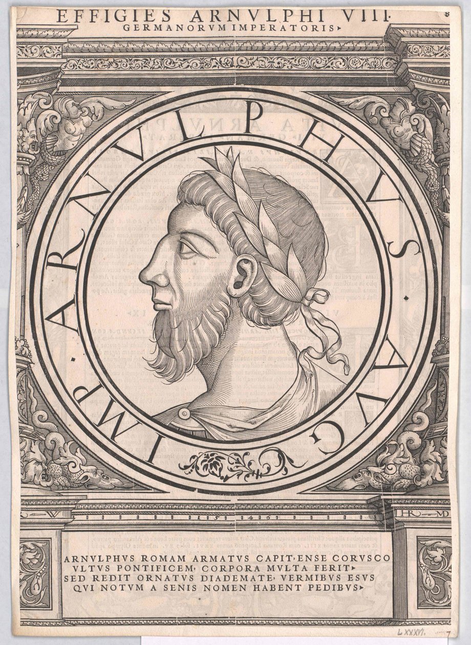 Arnulf, imperador romano da França Oriental (gravura) de Rudolph Wyssenbach