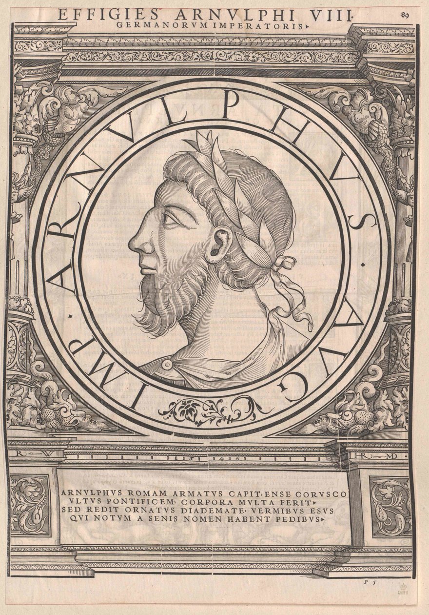 Arnulf, imperador romano da França Oriental (gravura) de Rudolph Wyssenbach