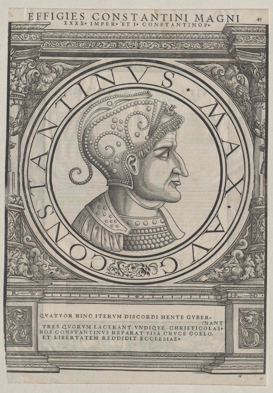 Imperador romano Constantino, o Grande (gravura) de Rudolph Wyssenbach