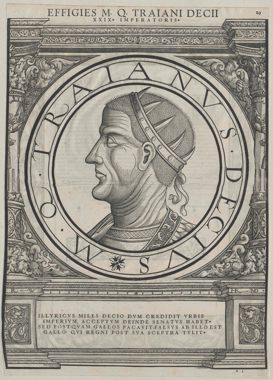 Imperador romano Décio (impressão) de Rudolph Wyssenbach