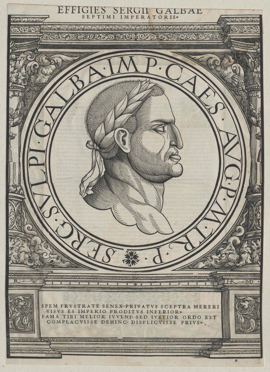 Imperador romano Galba (impressão) de Rudolph Wyssenbach