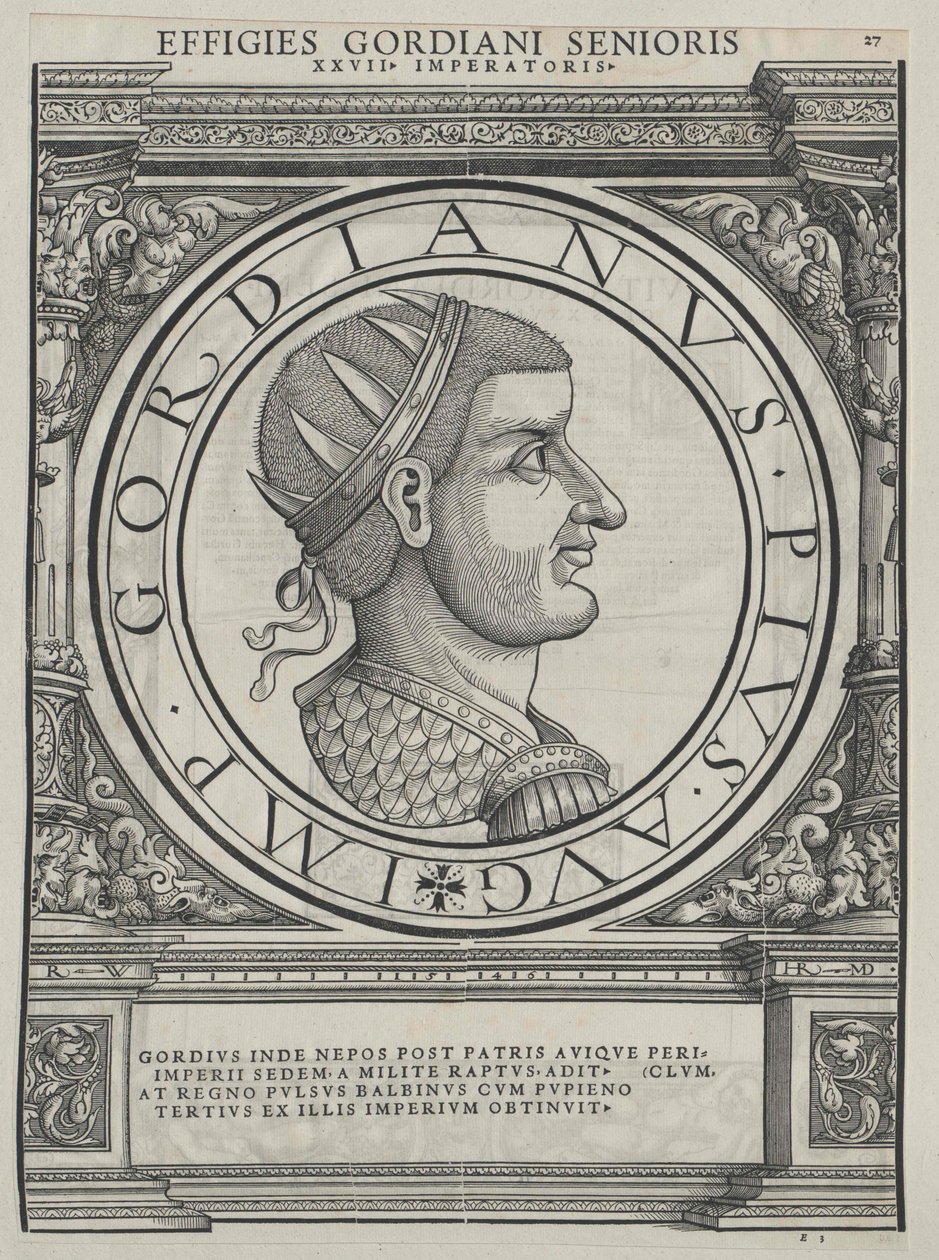 Imperador romano Gordiano I (impressão) de Rudolph Wyssenbach