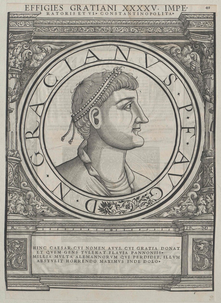 Imperador romano Gratianus (gravura) de Rudolph Wyssenbach