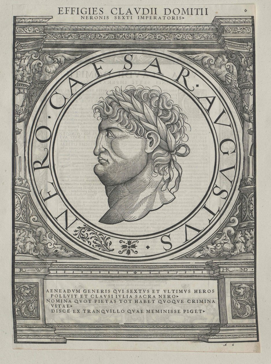 Imperador romano Nero (impressão) de Rudolph Wyssenbach