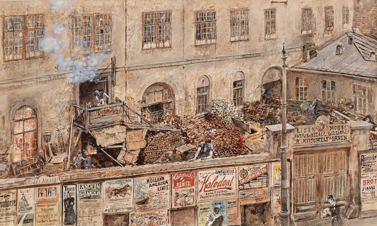 A fundição de ferro Kitschelt no Skodagasse em Viena de Rudolf von Alt