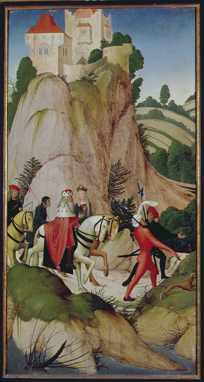 Cena da Lenda de São Leopoldo, 1505 (têmpera no painel) de Rueland, the Younger Frueauf