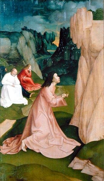 A Agonia no Jardim, da Série Paixão (tempera no painel) de Rueland the Younger Frueauf