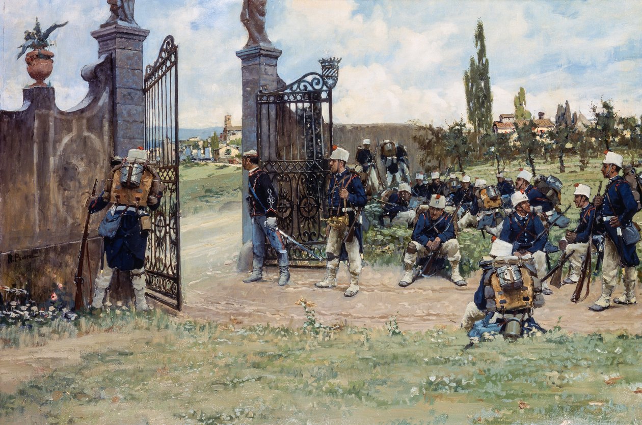 Manobras, por Ruggero Panerai (1862-1923), óleo sobre tela, 78x131 cm de Ruggero Panerai