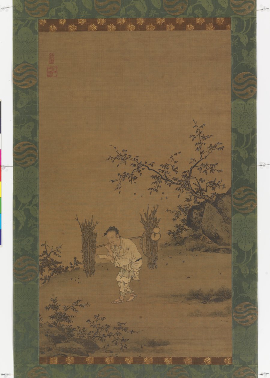 Zhu Maichen, c.1450 (tinta e cor sobre seda) de Rui Shi