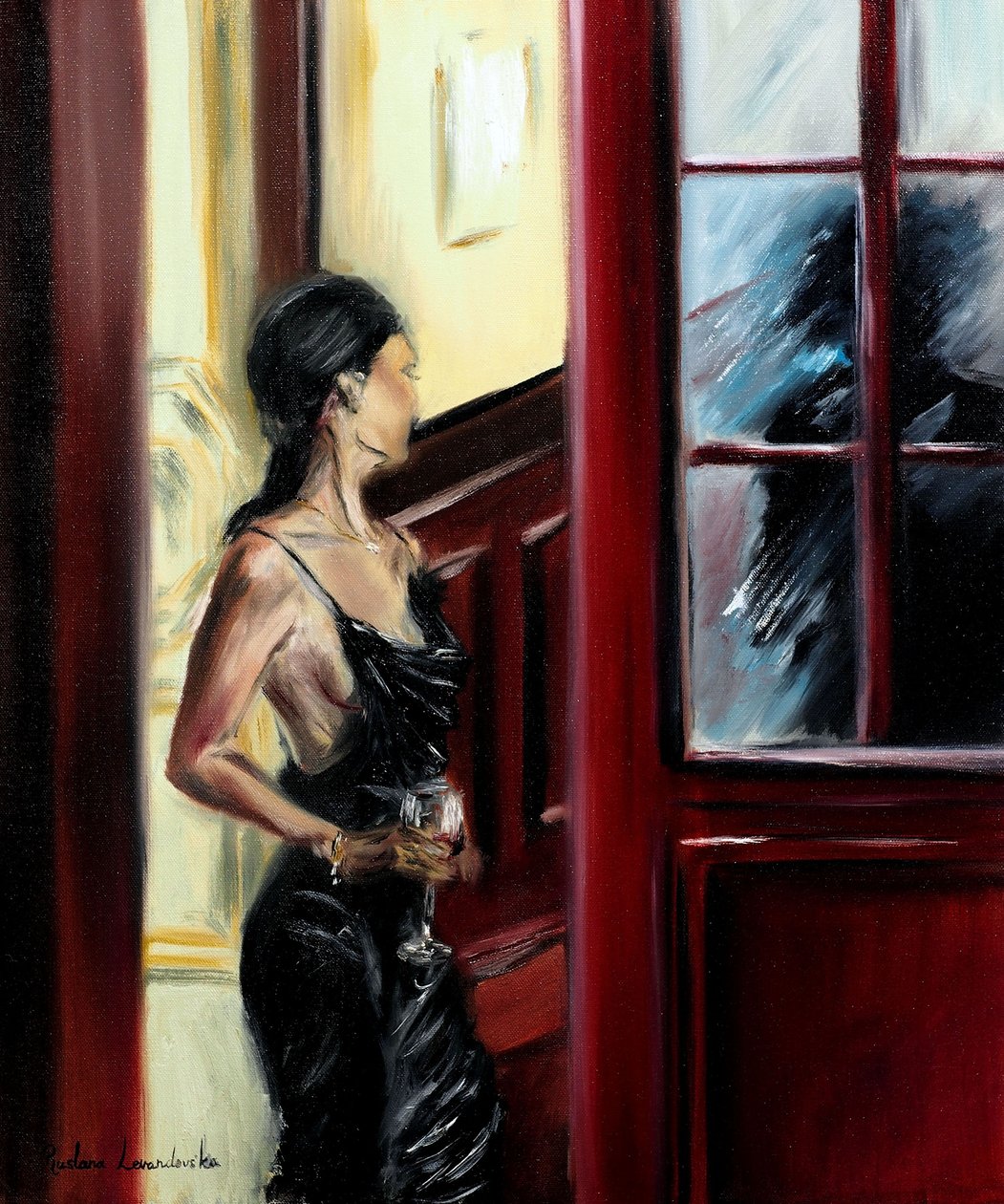 Para além da porta, 2022 (óleo sobre tela) de Ruslana Levandovska
