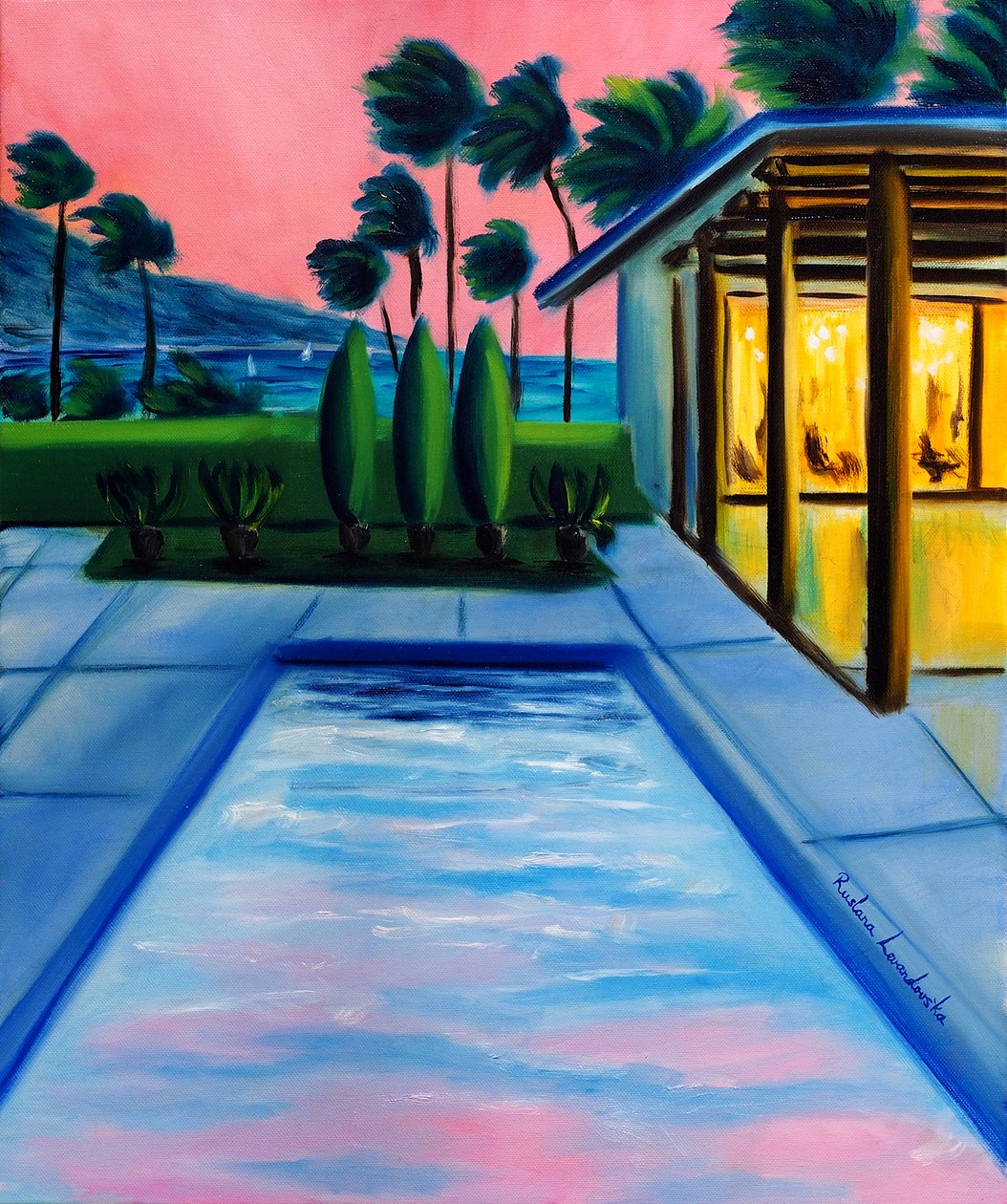Pôr do sol de verão sem fim, 2025 (óleo sobre tela) de Ruslana Levandovska