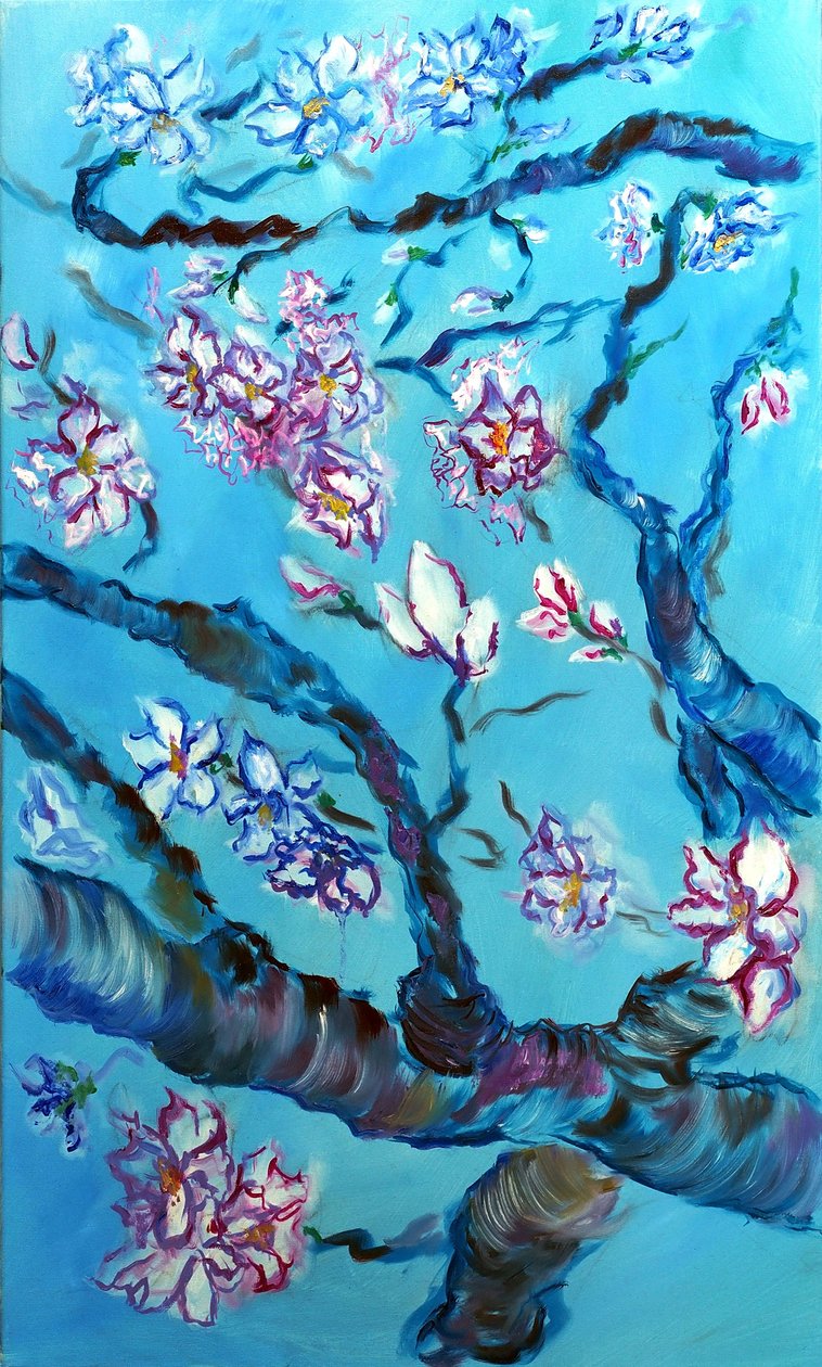 Tríptico das Flores Eternas - meio, 2024 (óleo sobre tela) de Ruslana Levandovska