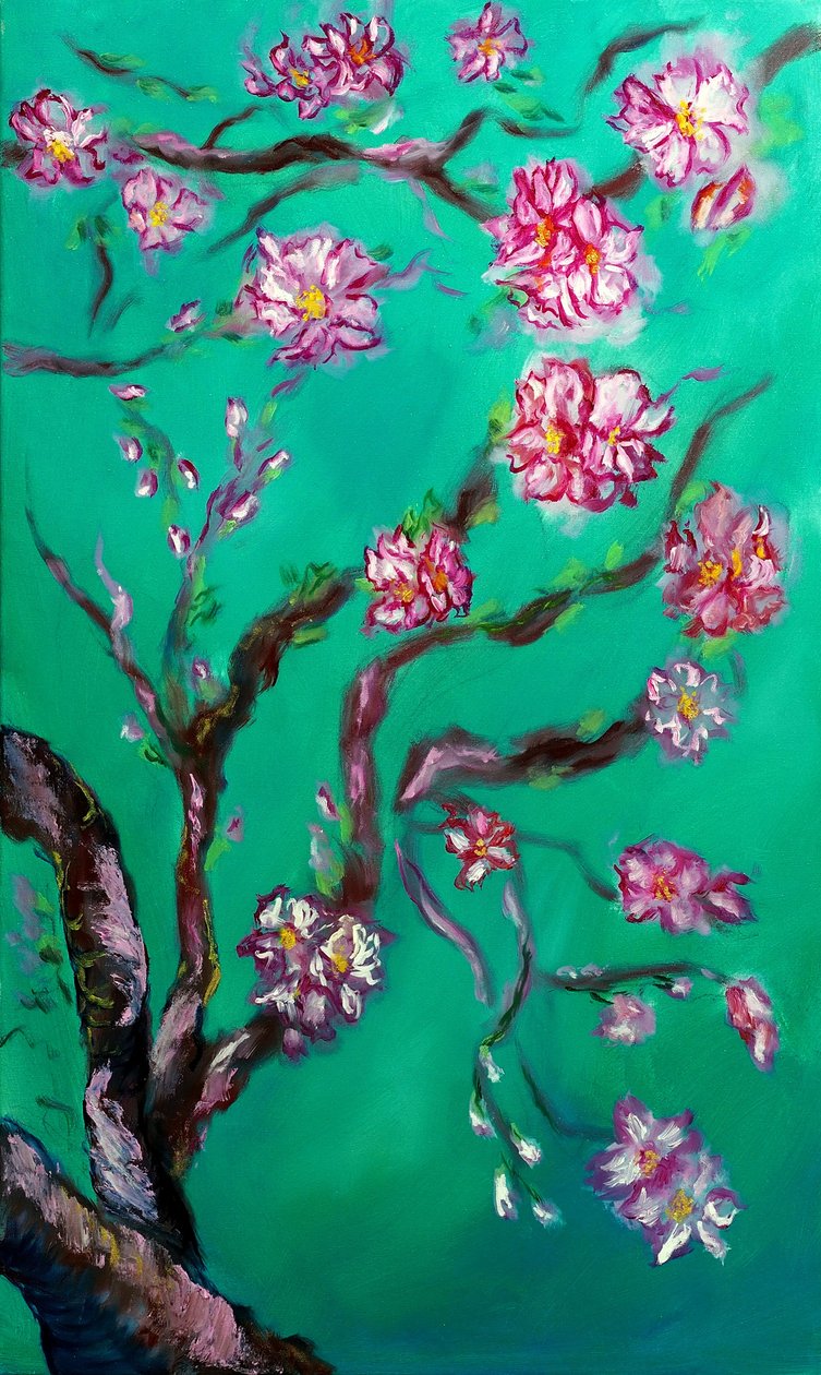 Tríptico das Flores Eternas - direita, 2024 (óleo sobre tela) de Ruslana Levandovska