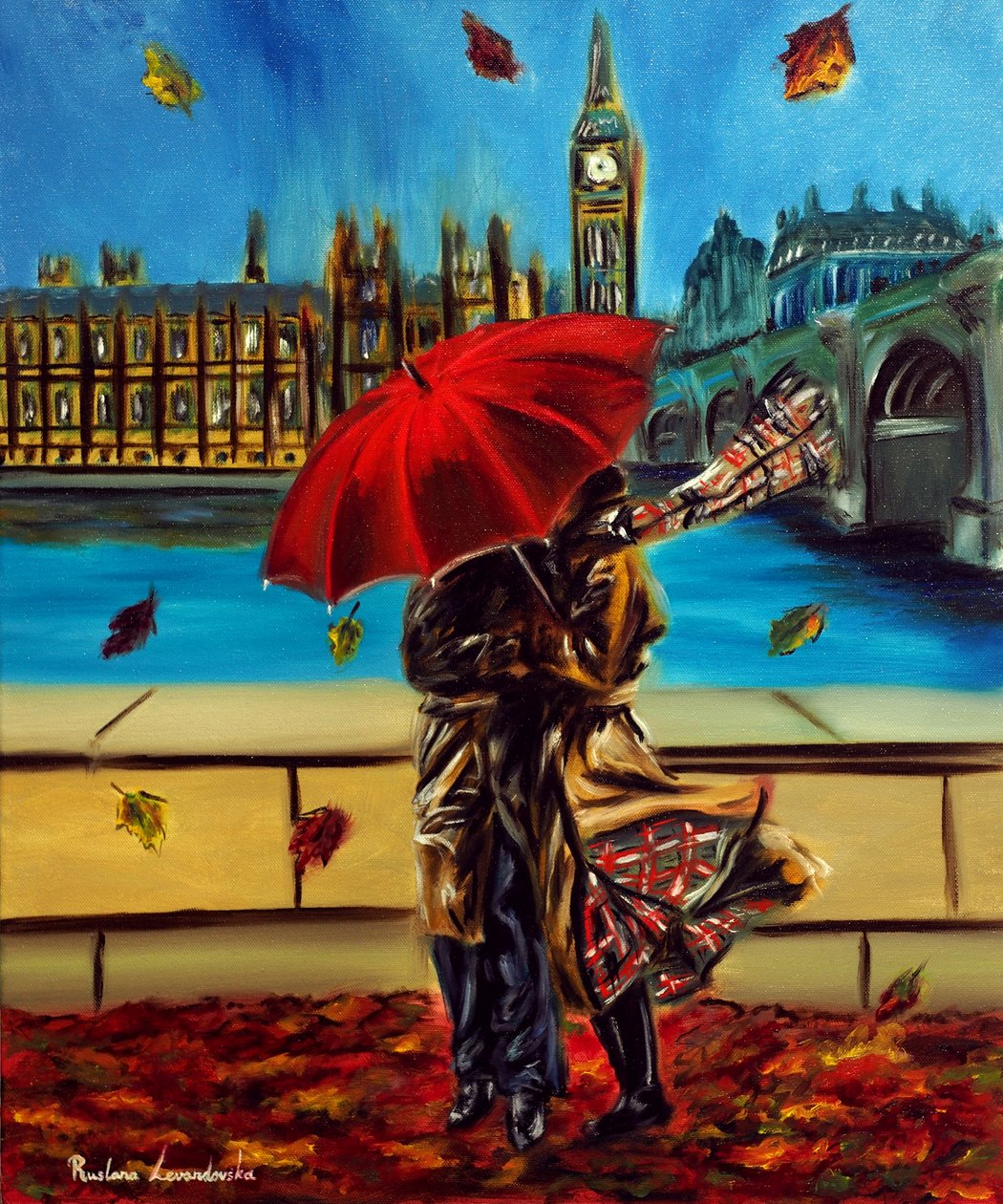 London Embrace, 2025 (óleo sobre tela) de Ruslana Levandovska