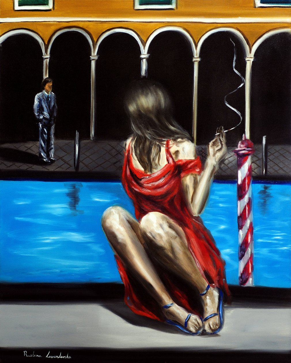 Amor em Veneza, 2025 (óleo sobre tela) de Ruslana Levandovska